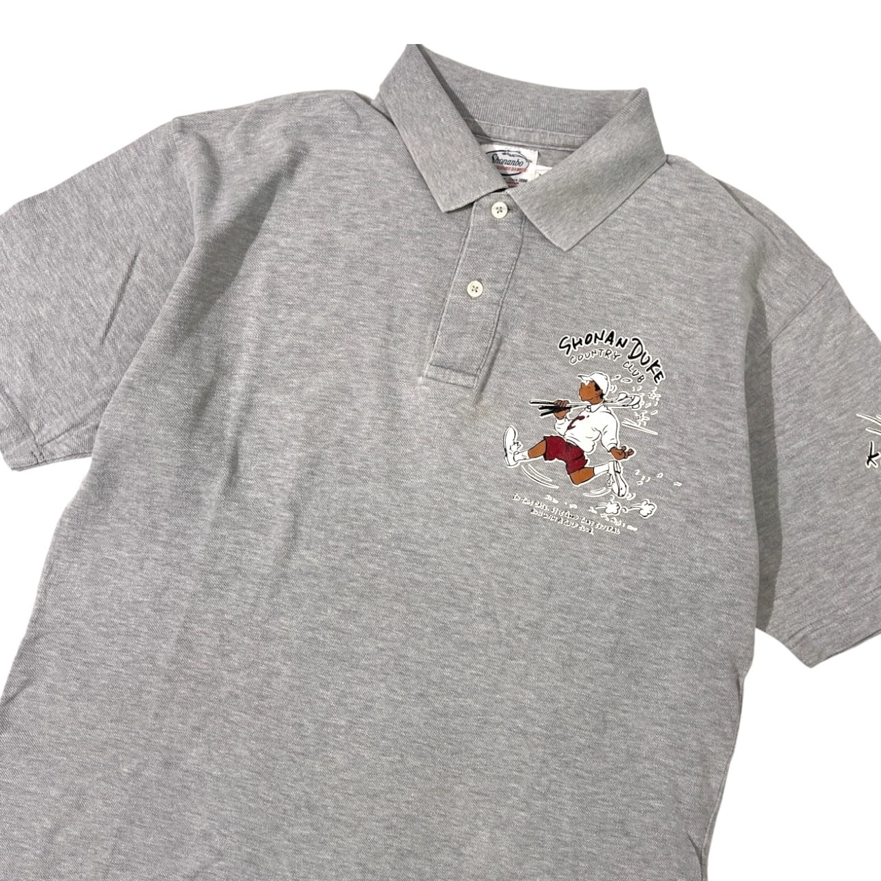 SHONANBO ショウナンボウ SHONAN DUKE プリント 半袖ポロシャツ M/グレー