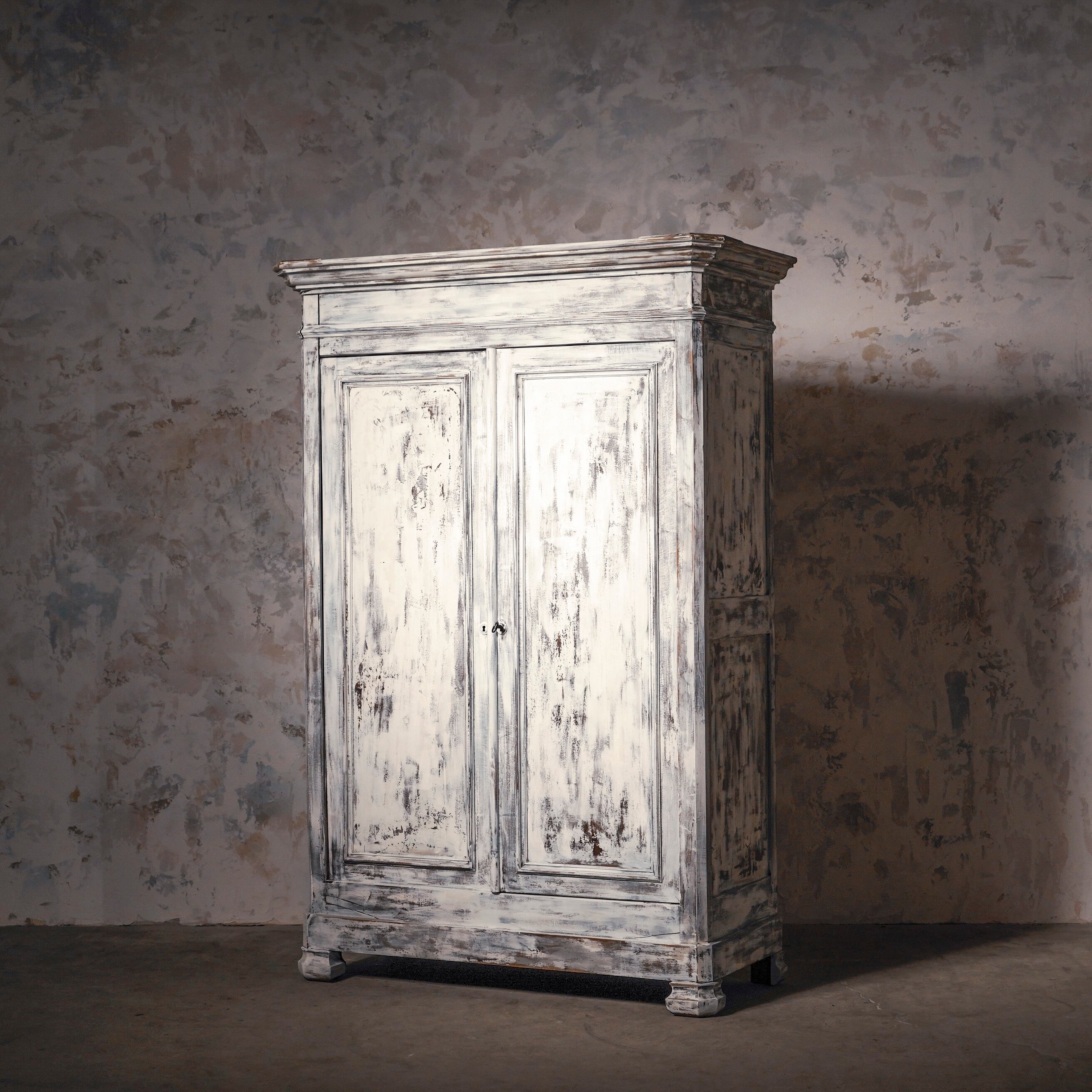 キャビネット/フレンチアルモワールキャビネット/1880年代/ペイントキャビネット/フレンチアンティーク/オーク材/空間装飾/ディスプレイ/店舗什器