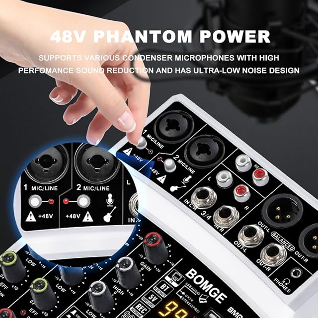 BOMGE4チャンネル99DSPdjオーディオサウンドミキサーインターフェース