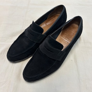 CROCKETT&JONES BLACK SUEDE LOAFER《9 E》