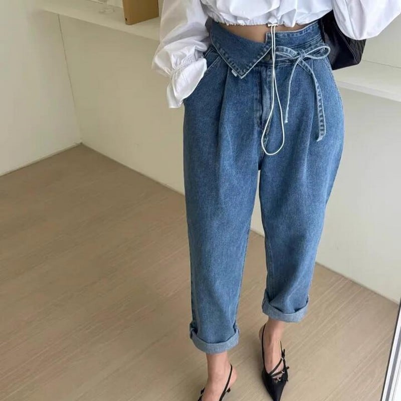 straight denim harem pants W00017
