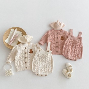 【BABY&KID】秋新作　ニットカーディガン　サロペット　シャツ
