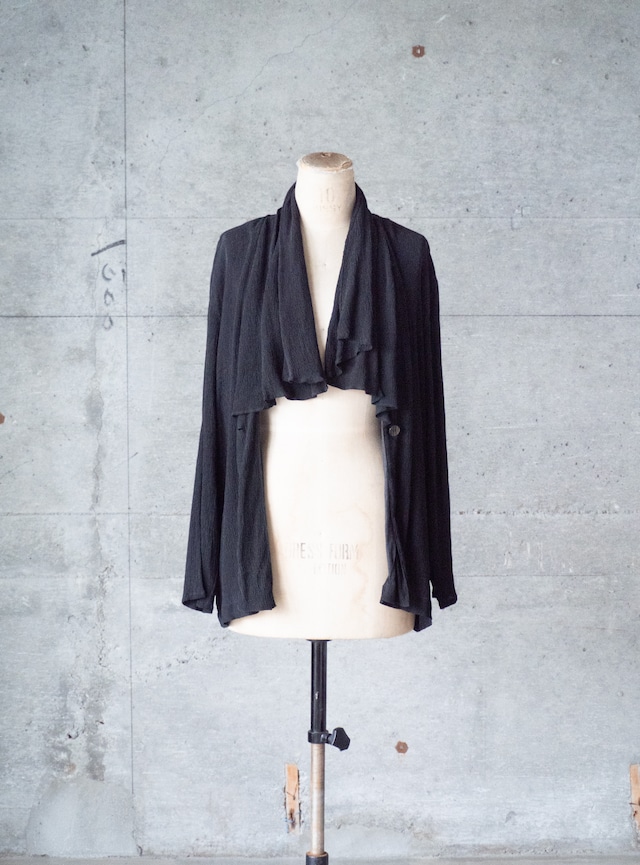 unknown 1980s Black crepe cardigan
