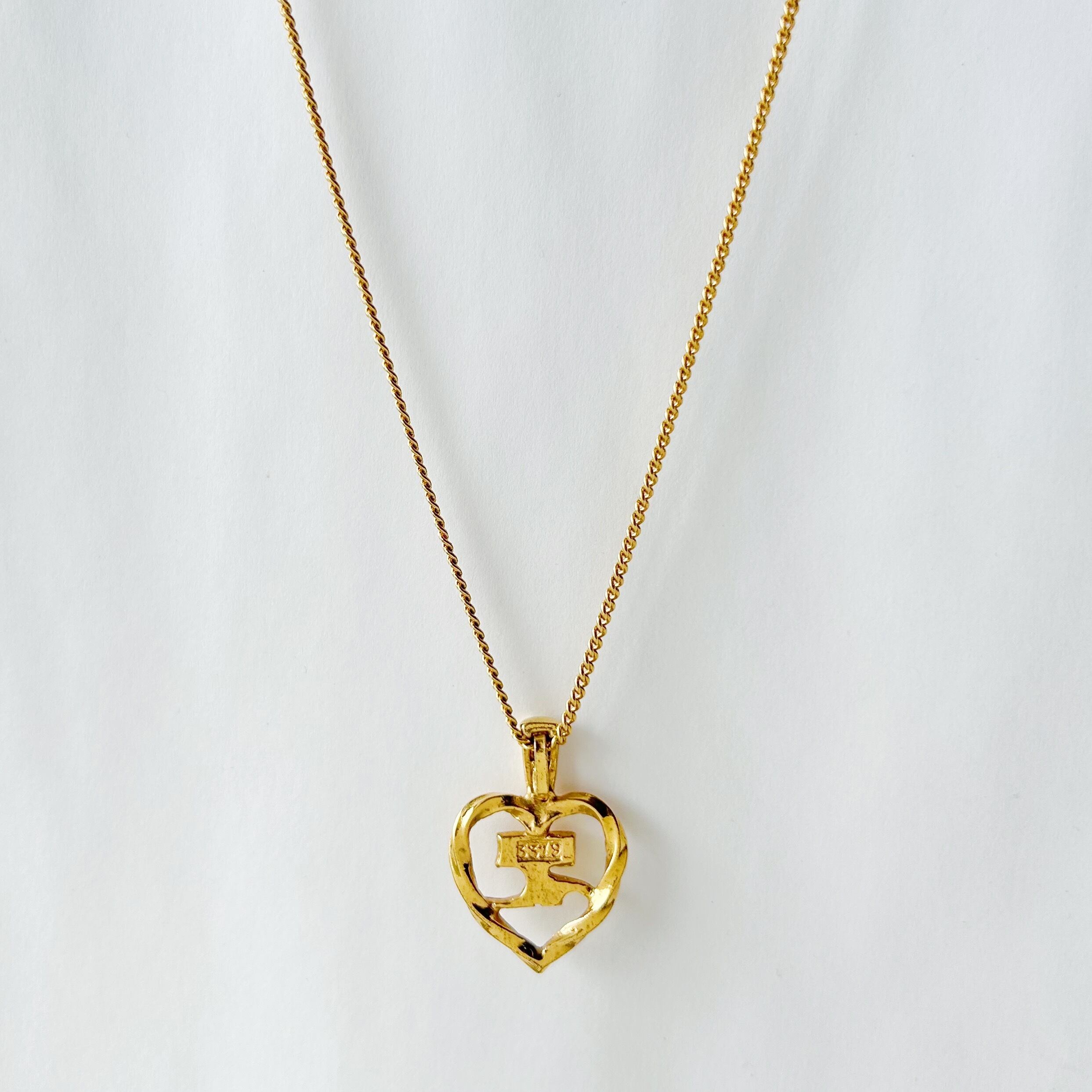 C7126】courreges heart emblem necklace/クレージュ/ネックレス