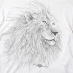90s ZAKANAKA USA製 ライオン アニマルプリントTシャツ ホワイト