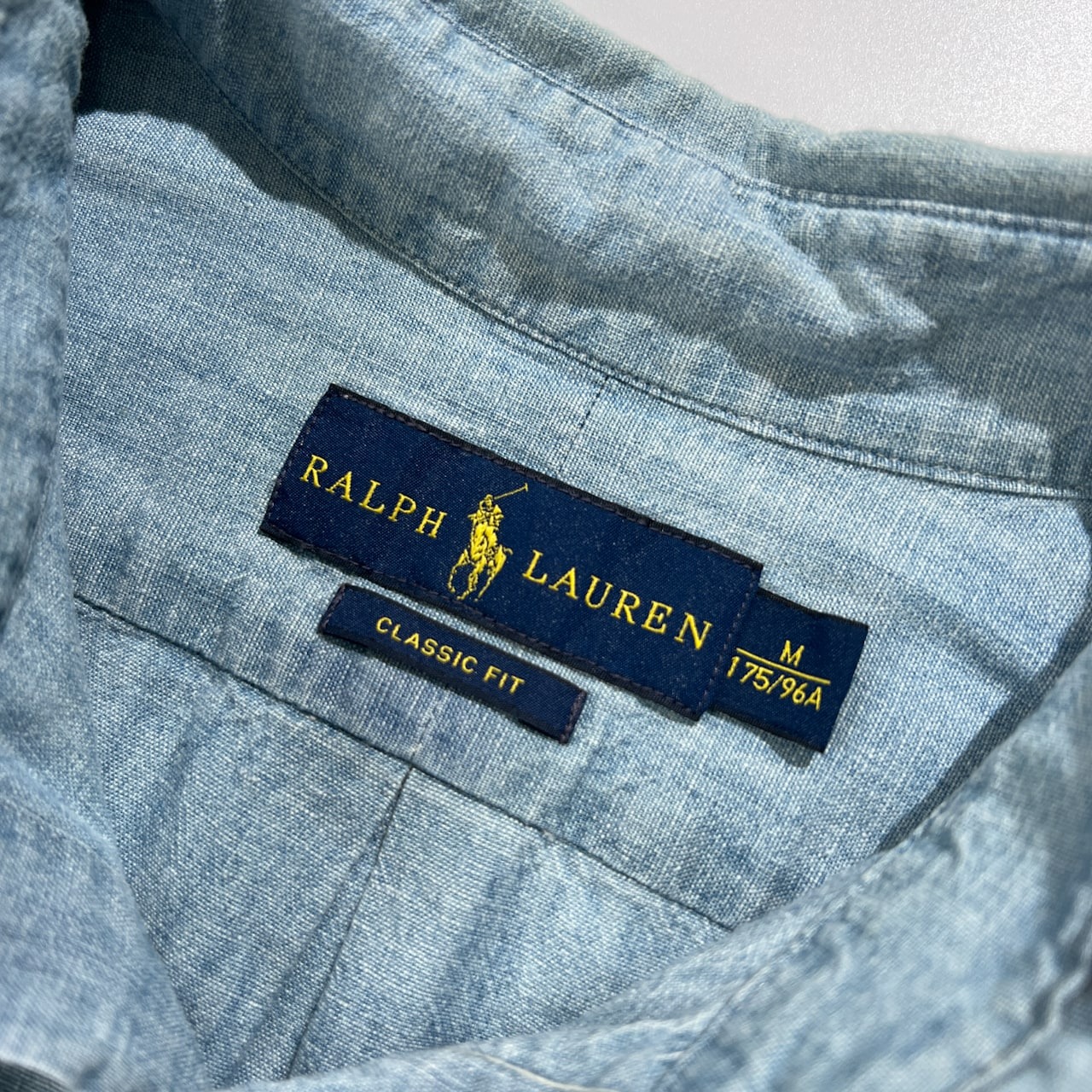 Polo Ralph Lauren ポロ ラルフローレン シャンブレー BD 長袖シャツ CLASSIC FIT サイズ M/175/96A /水色 ブルー系/メンズ
