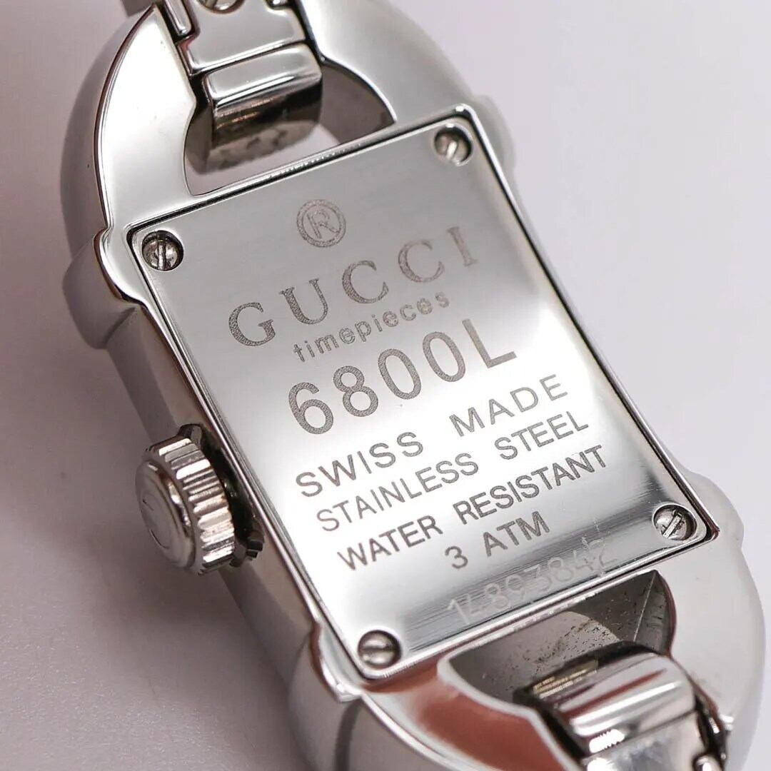 稼働 GUCCI 6800L 腕時計 GG柄 ピンク バングル 外箱 3863 | Like a