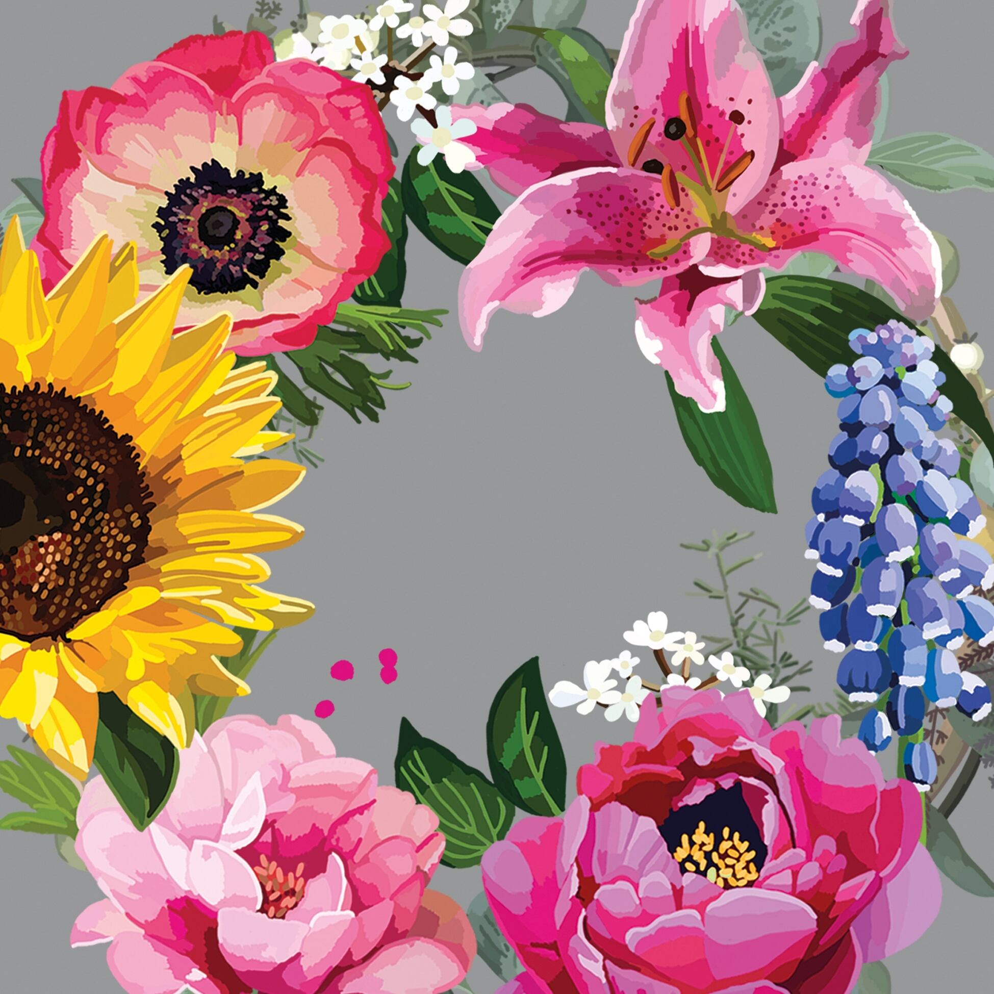 22春夏 Paperproducts Design バラ売り2枚 ランチサイズ ペーパーナプキン Fabulous Flowers グレー 北欧ペーパーナプキンpaperletter ペーパーレター