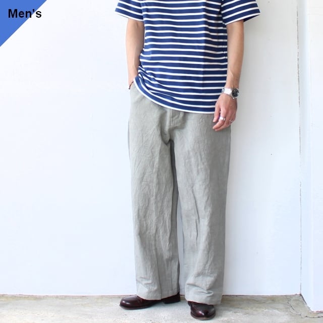 weac. コットンリネンワークトラウザー FRENCHWORK WIDE PANTS (Gray)