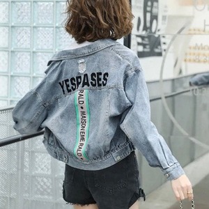デニムジャケット バックデザイン ショート丈 レディース ファッション 足長効果 春 秋 コート アウター 羽織り ブルー 10代 20代 カジュアル アメカジ ストーリー オシャレ こなれ感