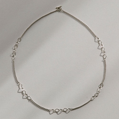 Heritage ball chain necklace   Silver