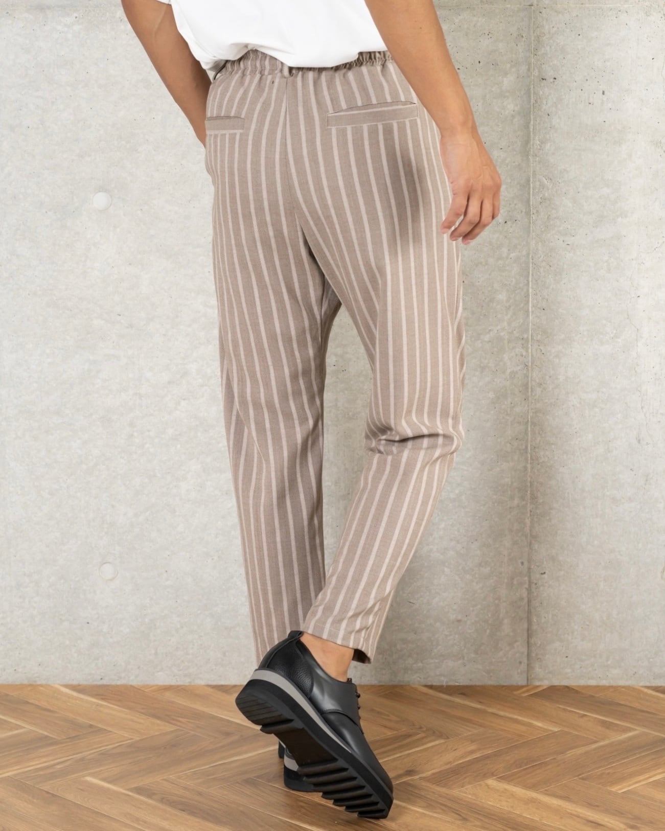 Stripe Jacquard Tapered Trousers