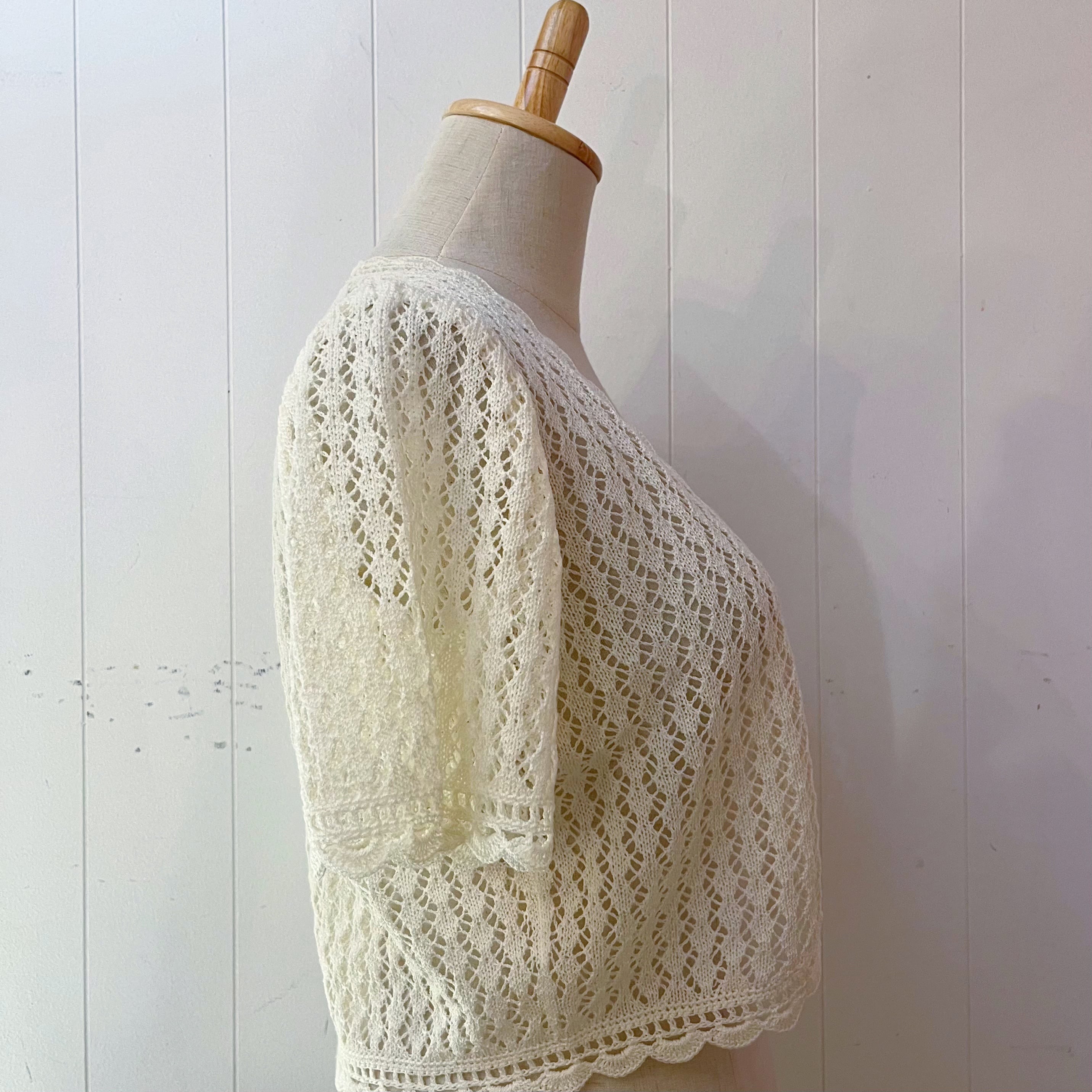 cream crochet knit bolero