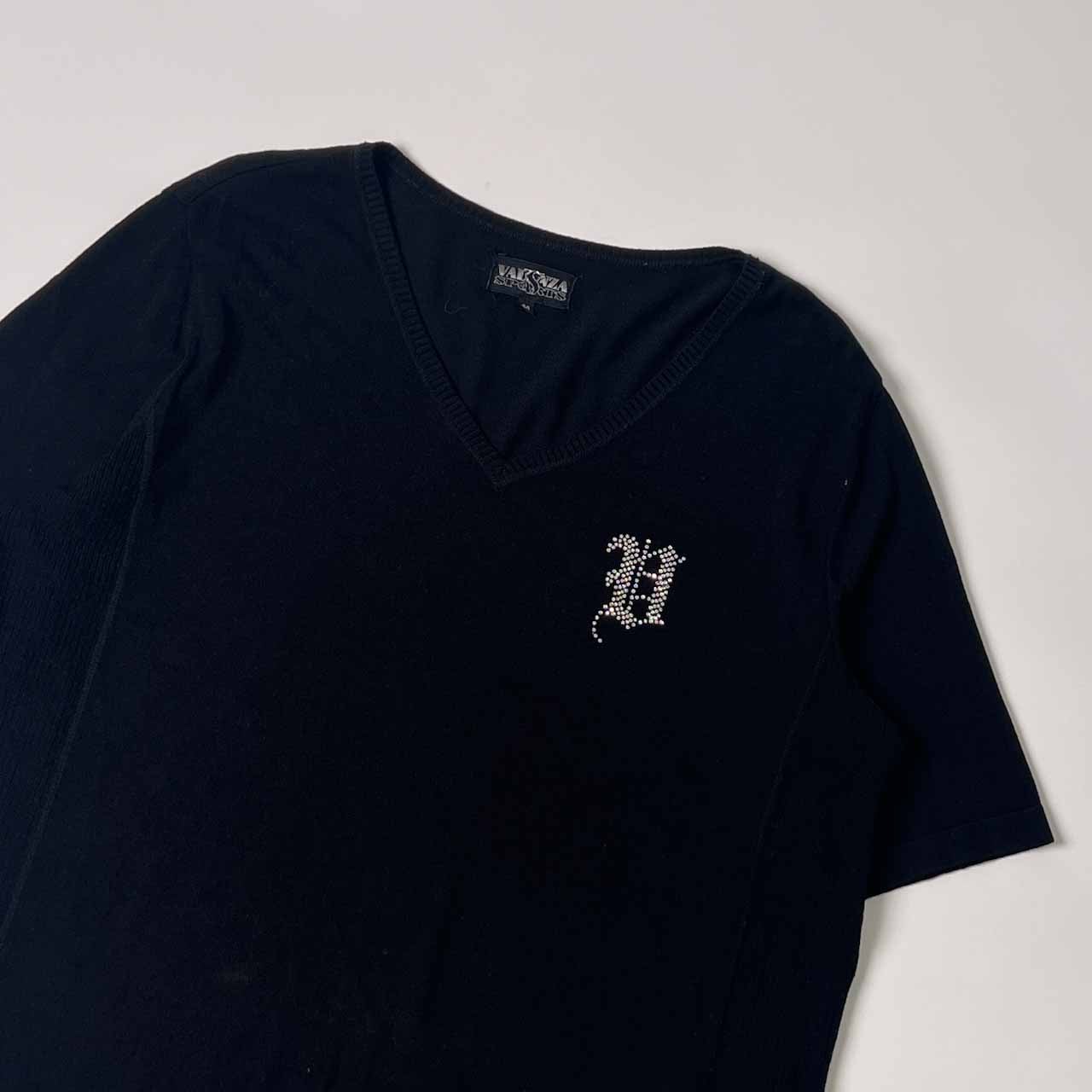 VALENZA SPORTS バレンザスポーツ Vネック ワンポイント 半袖 レーヨン