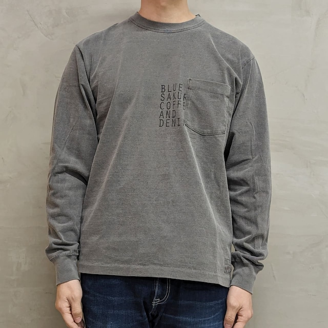 SURE×BLUESAKURA LONG SLEEVE T-SHIRT［COFFEE AND DENIM］ / BLACK