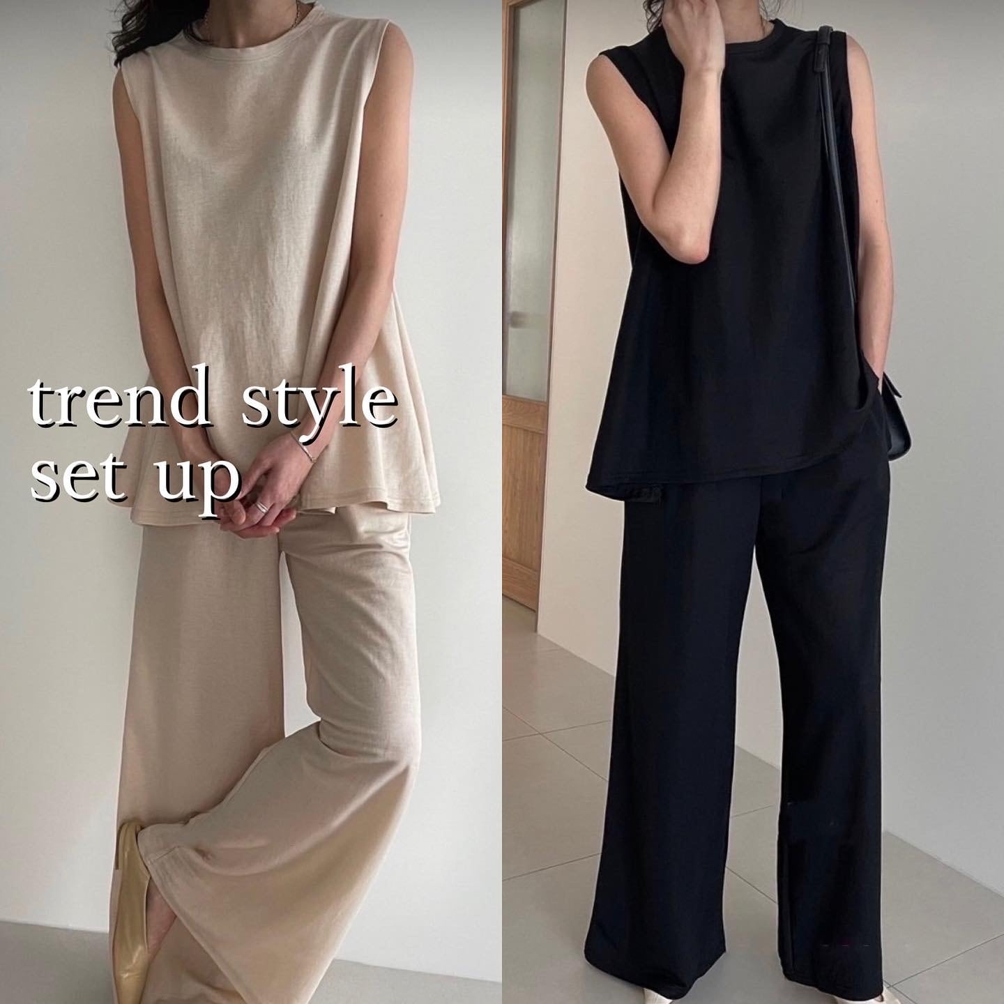 【2color】大人ノースリーブ×パンツセット