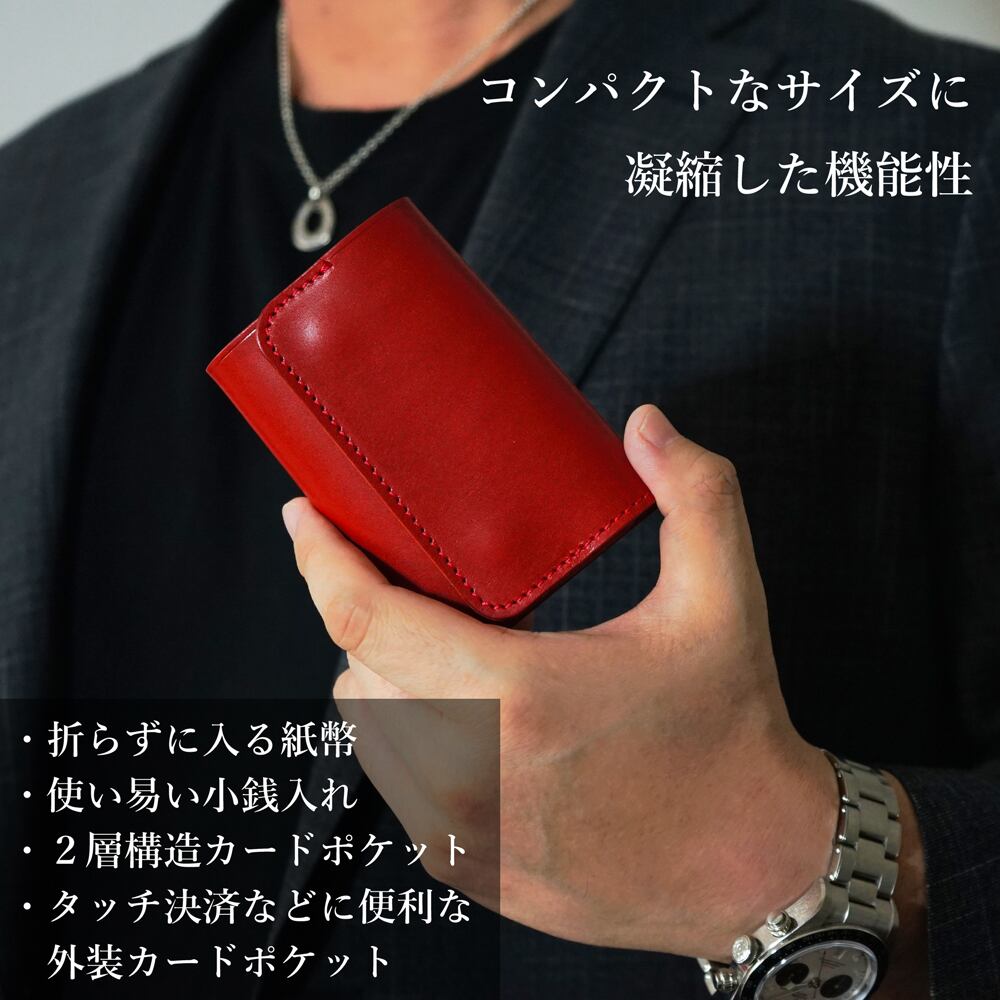 ミニ財布 メンズ コンパクト財布 栃木レザー TIDY mini MANO 本革