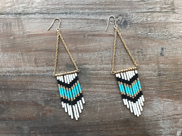 Indian triangle beads earrings