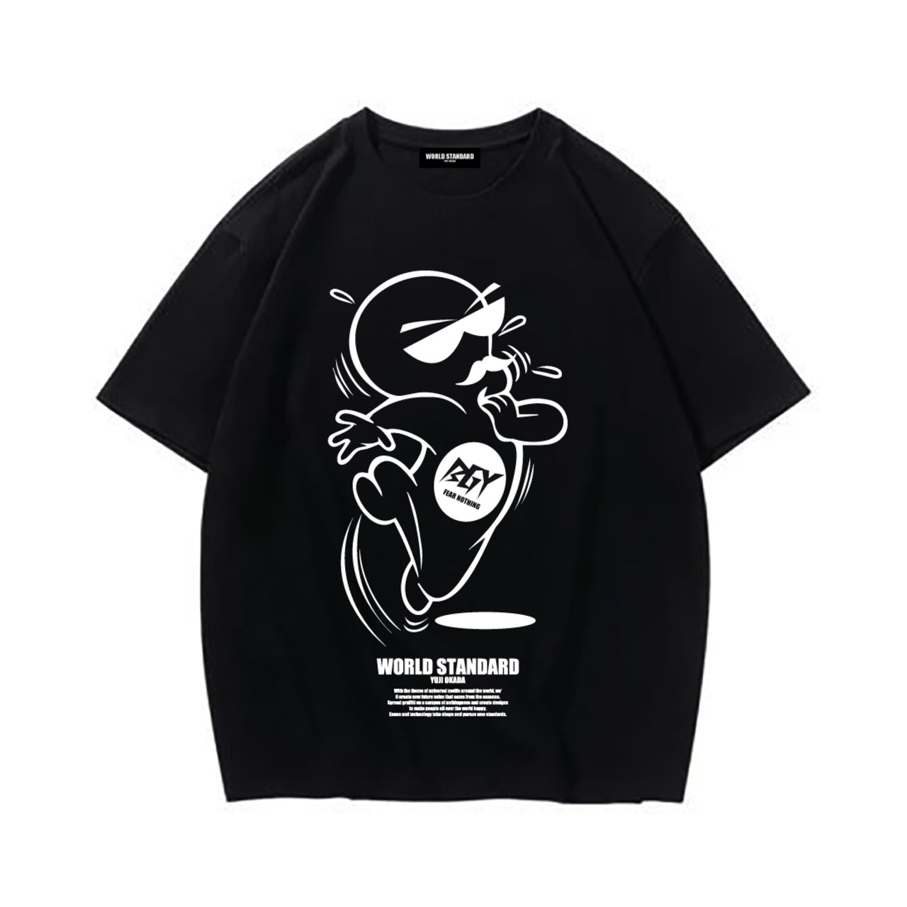 WORLD STANDARD×BGYコラボ/クルーネックプリントTシャツ/WSHT-098