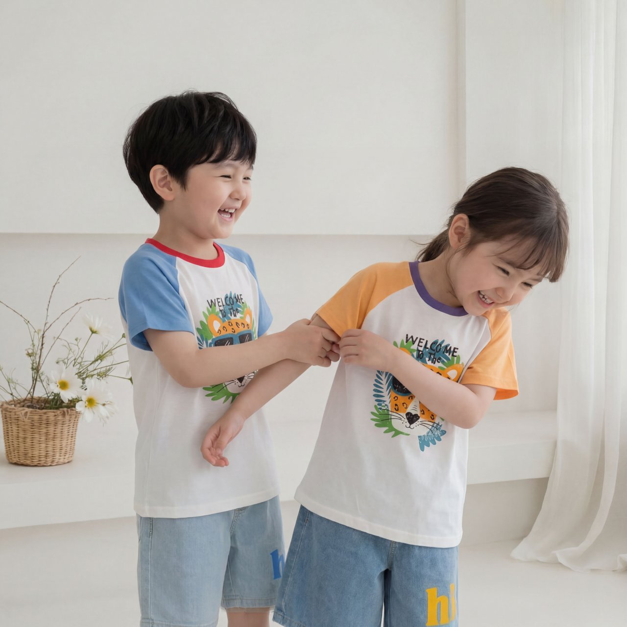 [Orangemom] Hey Needlepoint Cheetah Shirt / [오렌지맘] 야자수치타티셔츠
