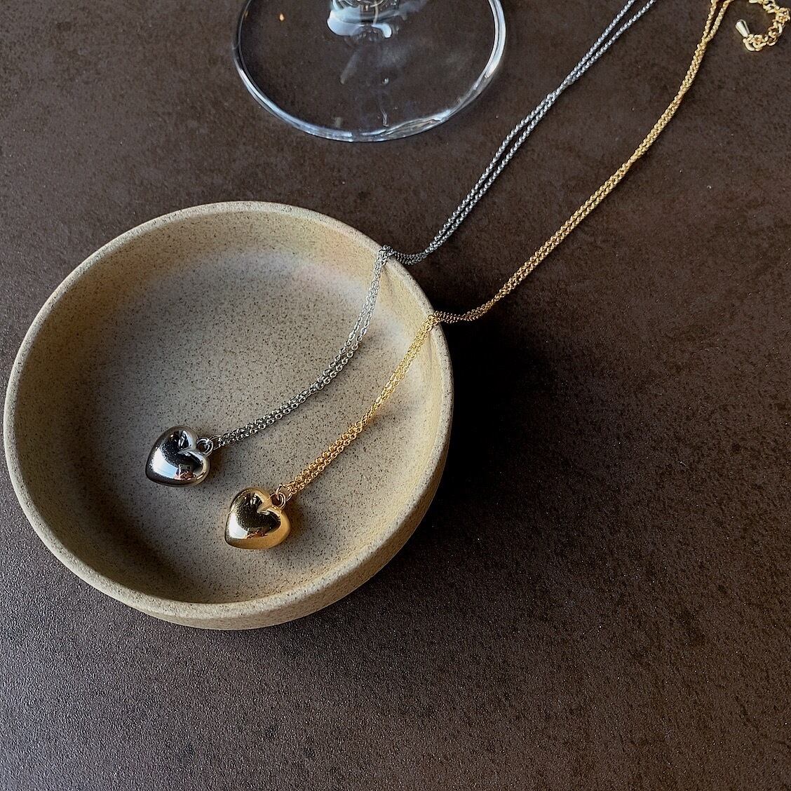 Heart pendant / gold, silver(4月中旬頃発送予定)