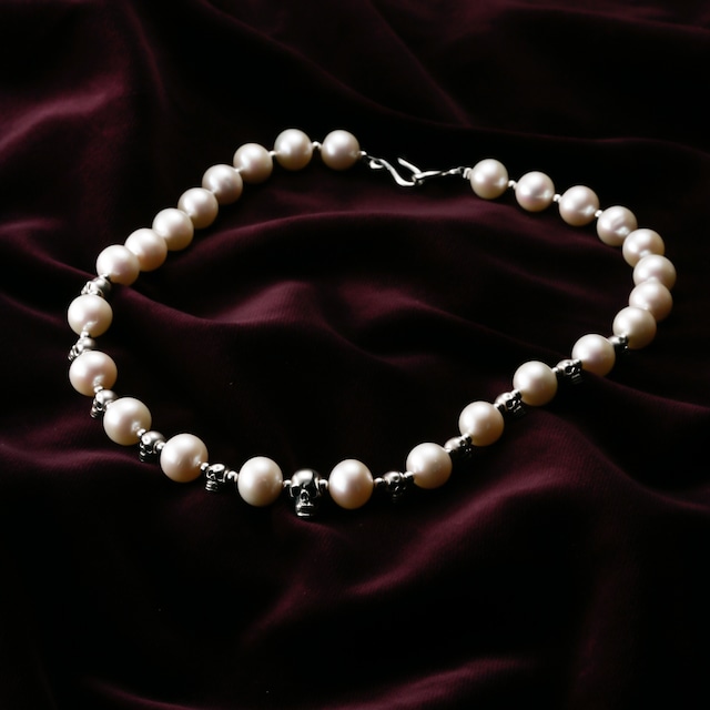 Water Pearl Skull Object Beads Necklace