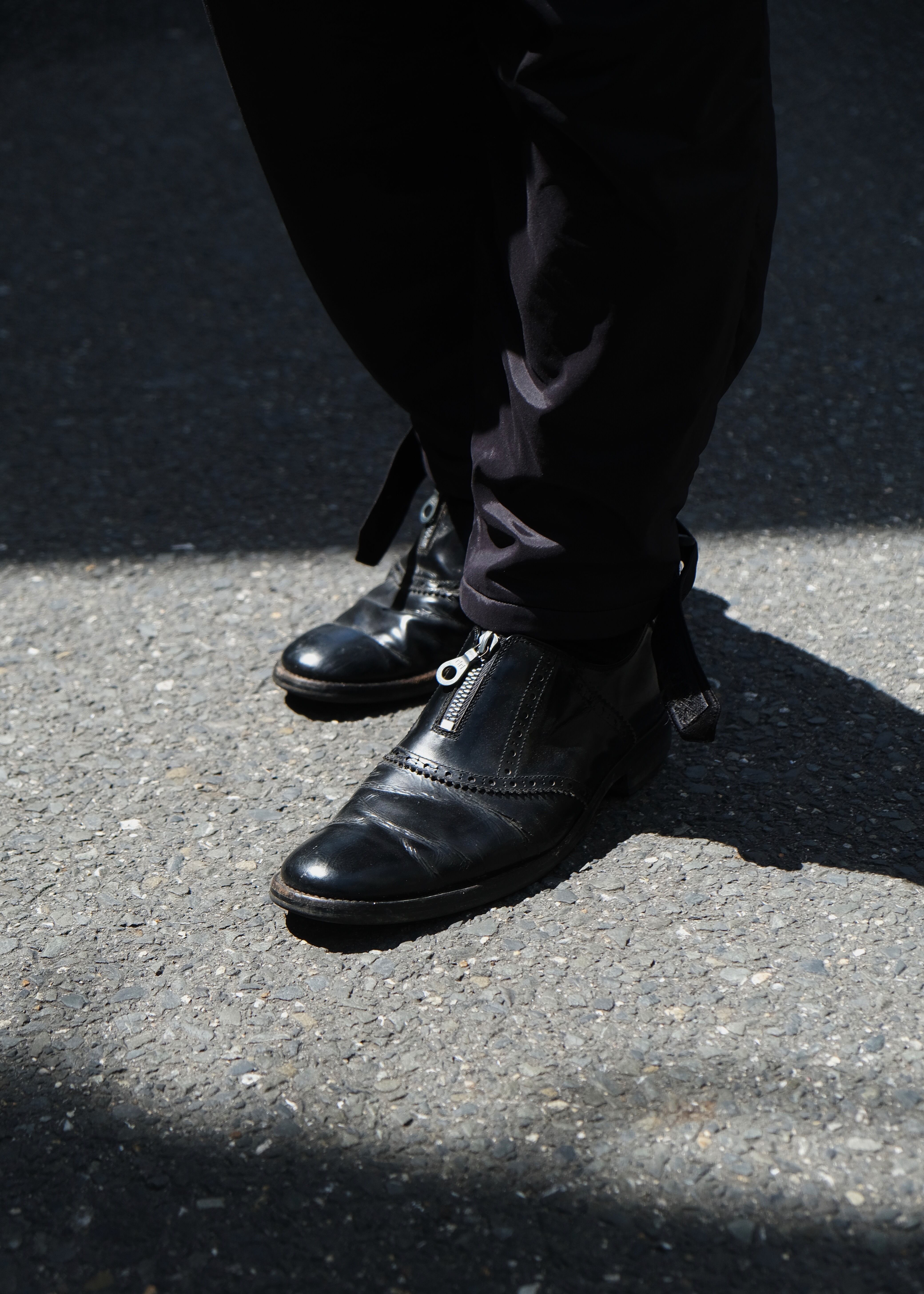 Yohji Yamamoto pour homme front zip leather shoes | CETTEN