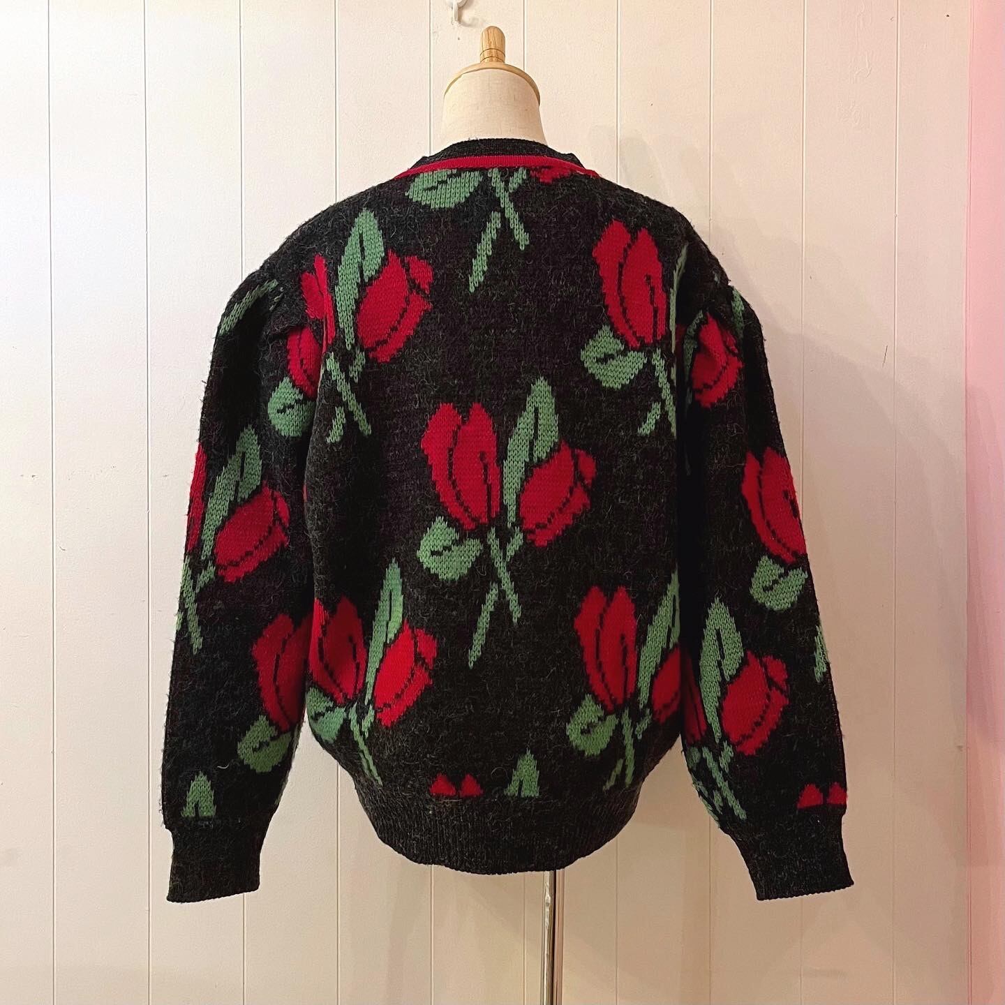 tulip jacquard knit cardigan