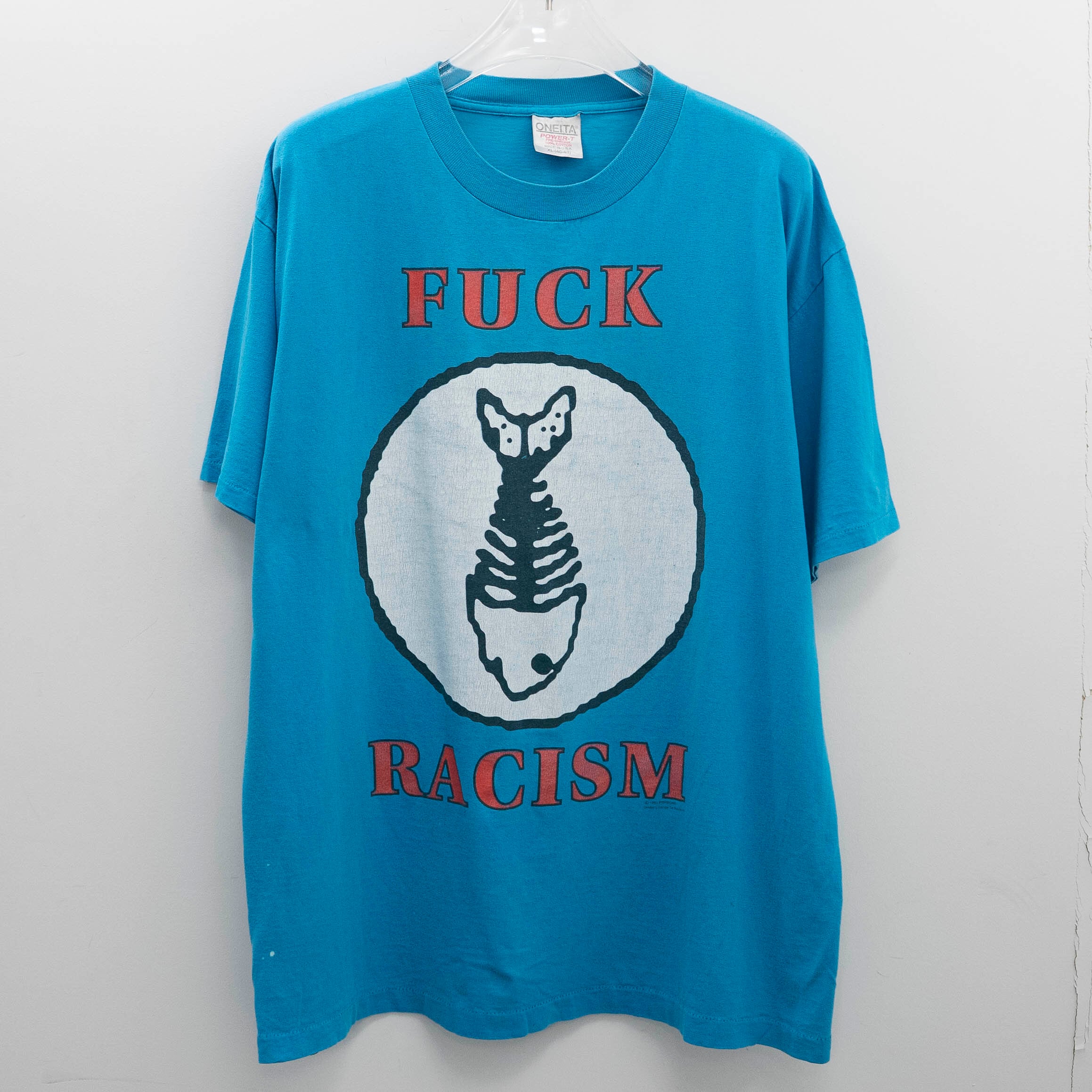 Fishbone " Fuck Racism Blue " Oneita XL【A8-376】