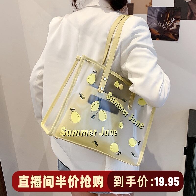 サマーショルダーバッグレッド 夏物 トートバッグ 手作りハンドバック33419829368