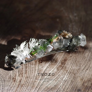 【036 Alive Collection】 Integration Barrette 水晶 × 植物 鉱物原石バレッタ 天然石 アクセサリー