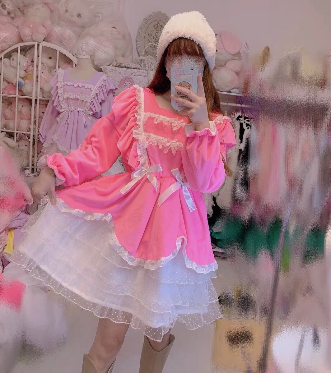 MAXIMAM ロリータドレス ピンク　ウェイトレス　ワンピース 楽天市場】ロリータワンピース メイド服 半袖 ワンピース ピンク