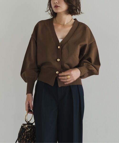 大人ふんわりパフカーディガン