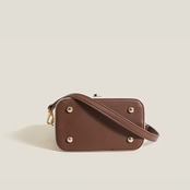 バイカラー トップハンドルボックスショルダーバッグ H0053