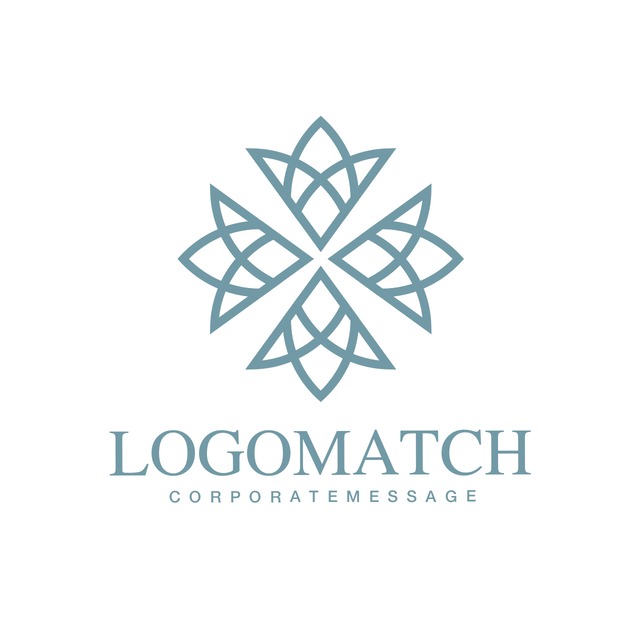 広がりと調和の花のロゴ