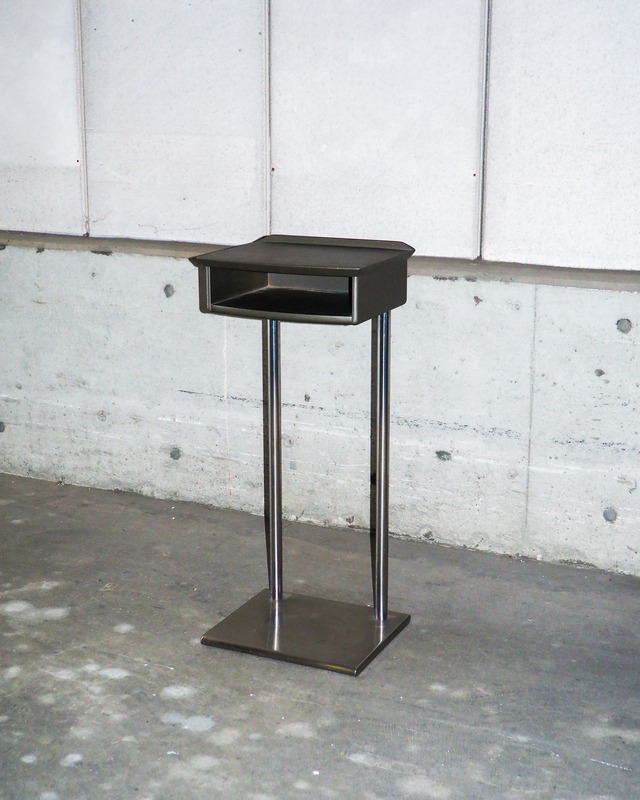 okamura stainless steel table with a shelf