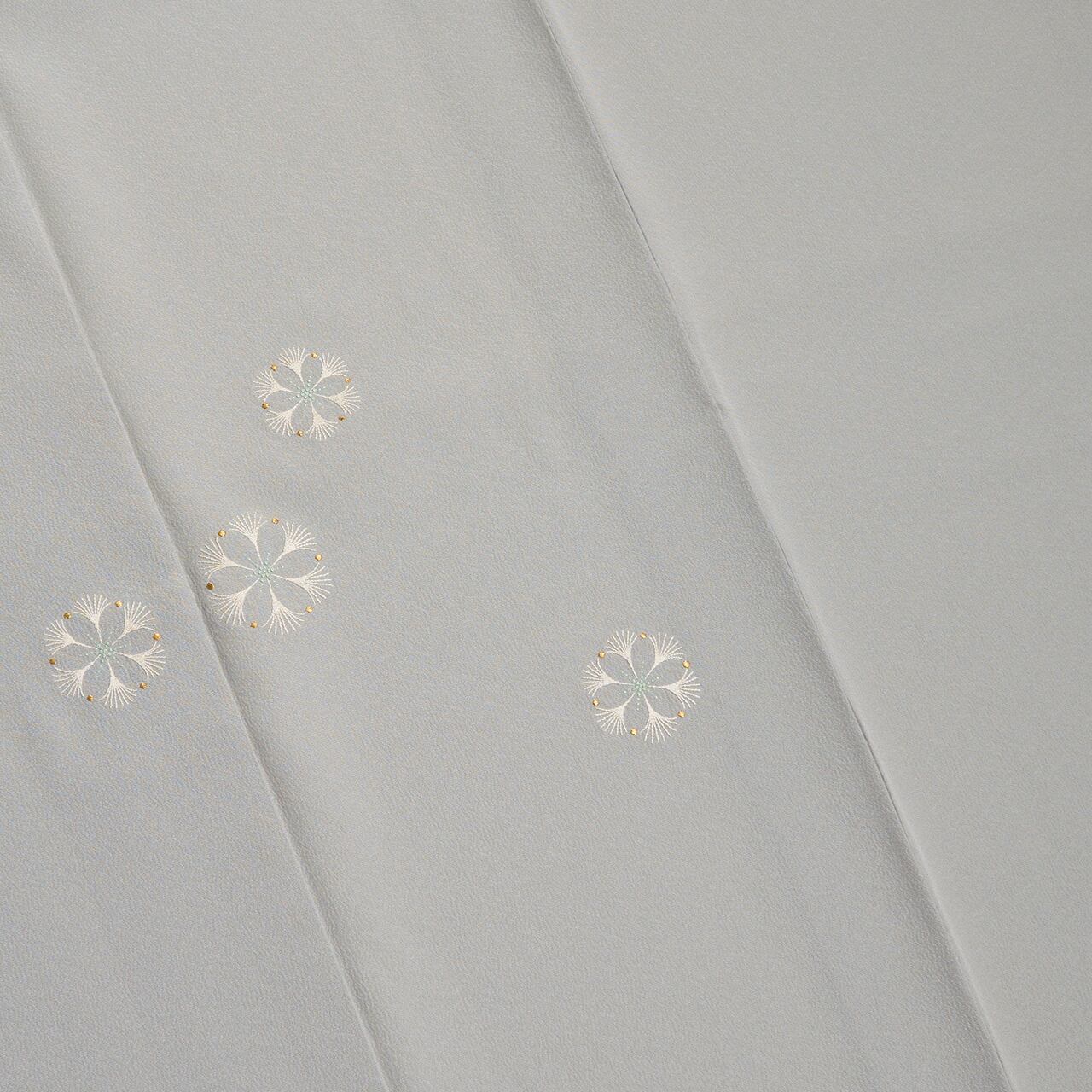 日本工芸会正会員 森康次 花の模様 手刺繍附下 袷着物【お仕立て替え済