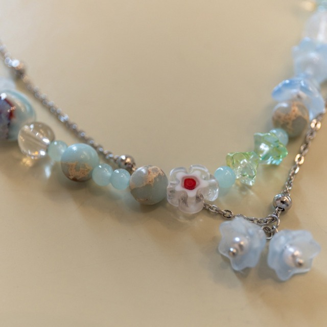 Benseあっさりしたスズランのビーズネックレス