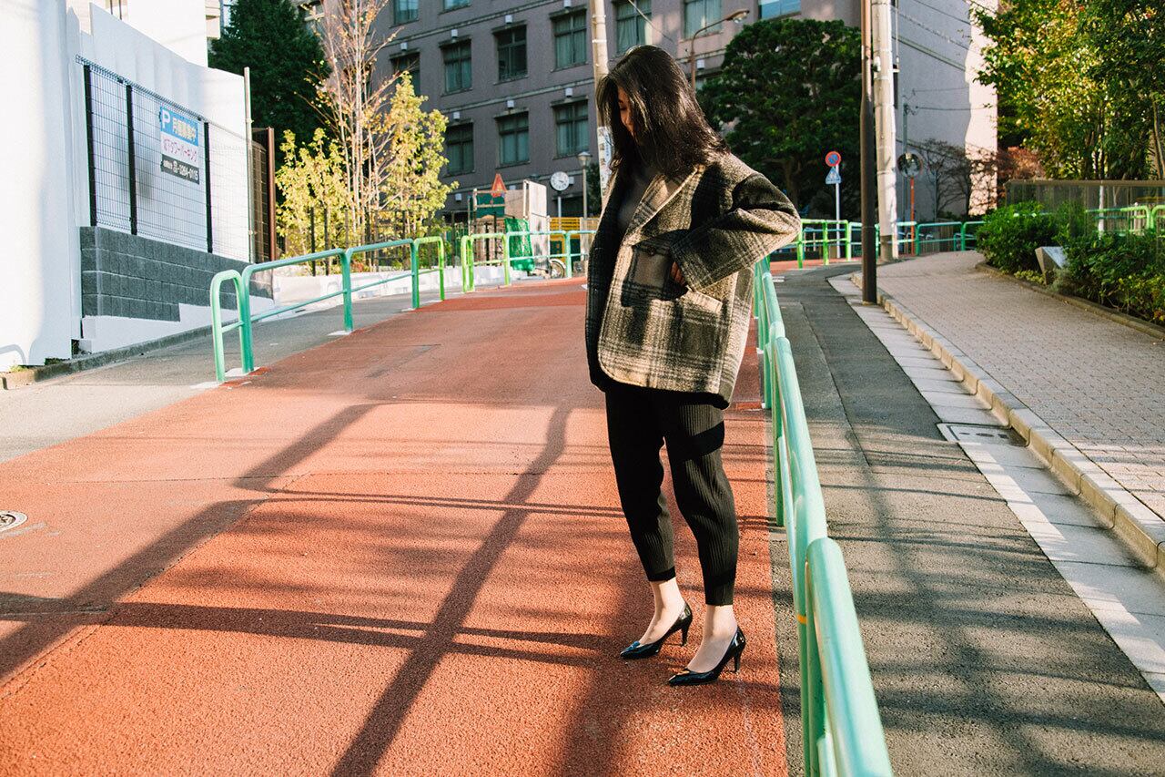 リブニットジョガーパンツ