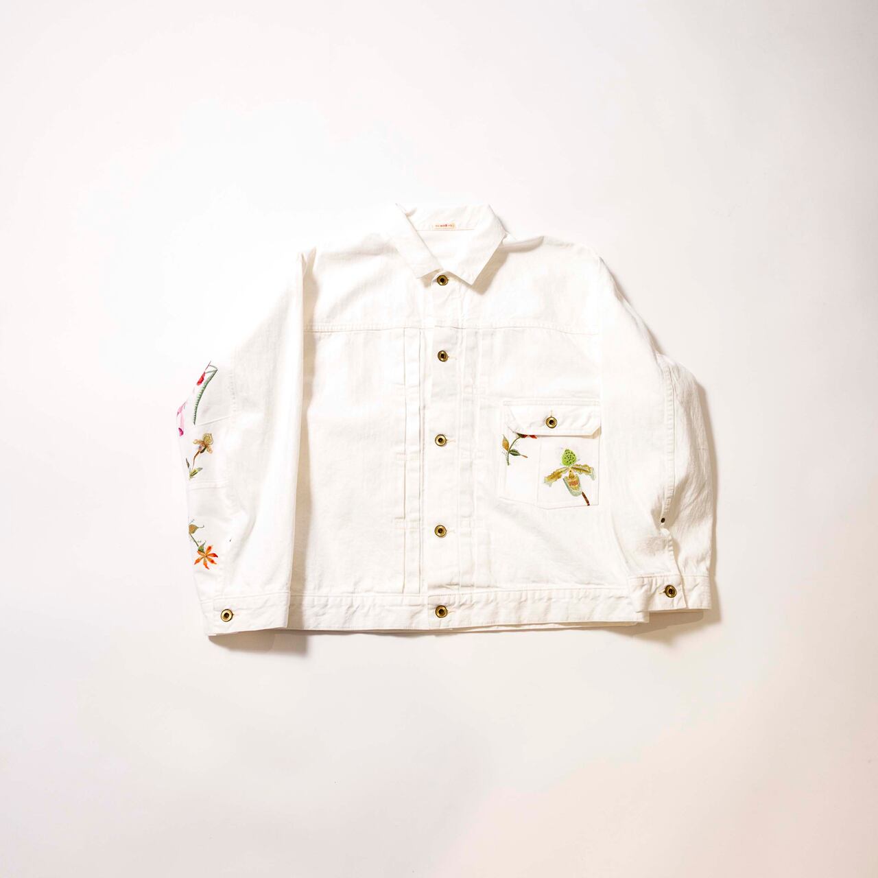 【MOY STORE ORIGINAL】EMBROIDERY DENIM JACKET (GREEN ORCHID)