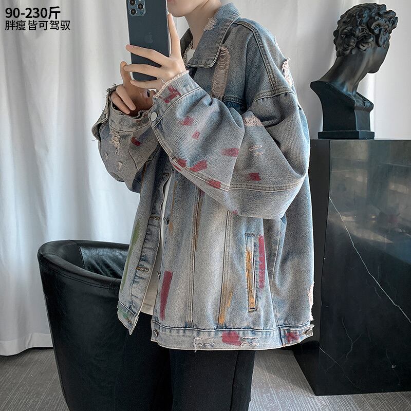 ジャケット レッドスプリングオータムルーズトップス 大きめサイズ 春物 秋物 ヒップホッププラスサイズ35205747842