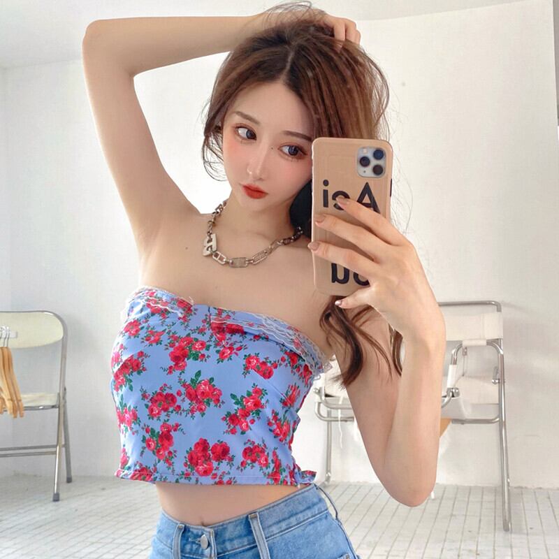 トップス レースショートストラップレス ガールズファッション83434827094