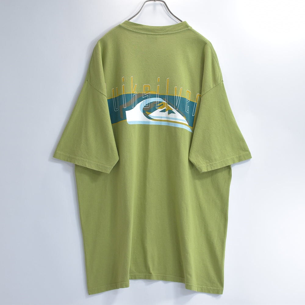 90s USA製 Quiksilver クイックシルバー 半袖 Tシャツ デカロゴ バック