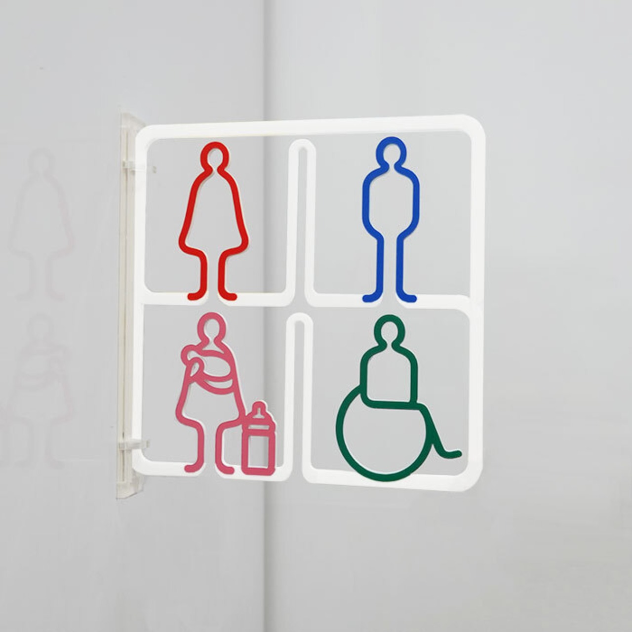 ツケレルン（3Wayピクトサイン）軽量 アクリル 突き出し 看板 （トイレ 授乳室 サイン ）3way-0089 - 1