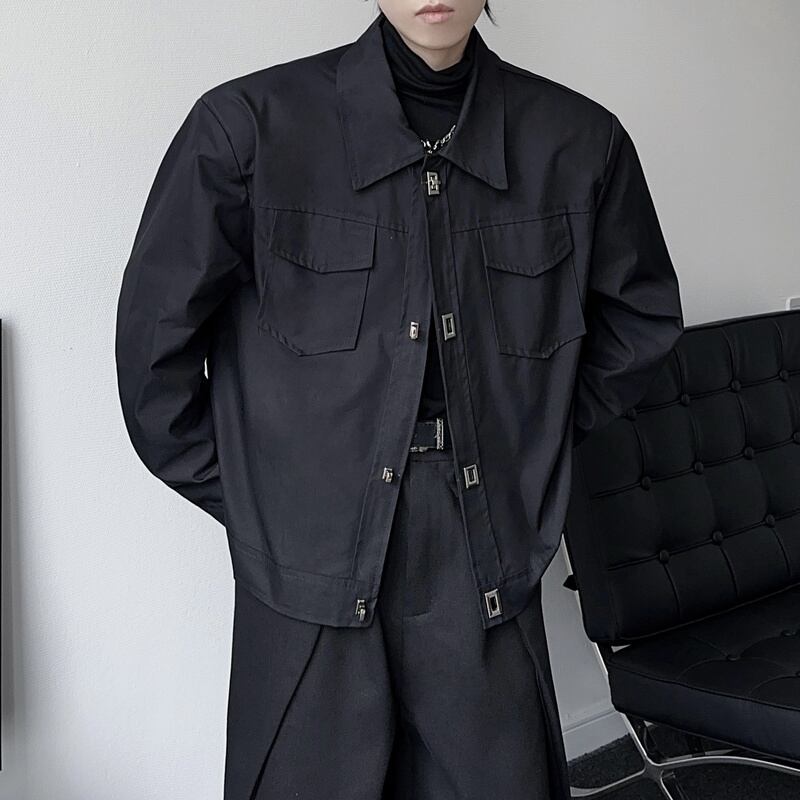 YOUSHIQI胸ポケット付きブラックジャケット