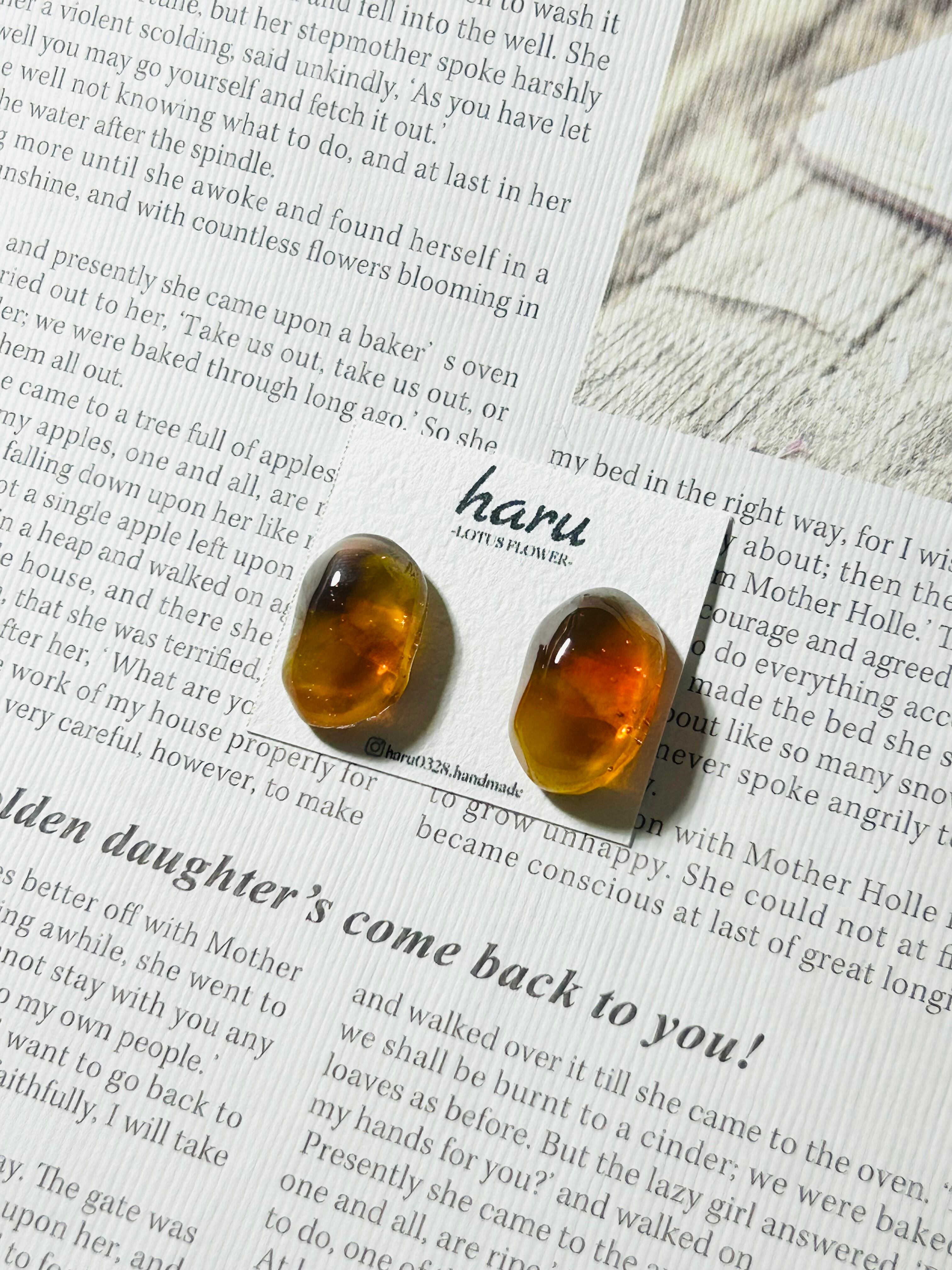 べっ甲風  レジン  ピアスorイヤリング