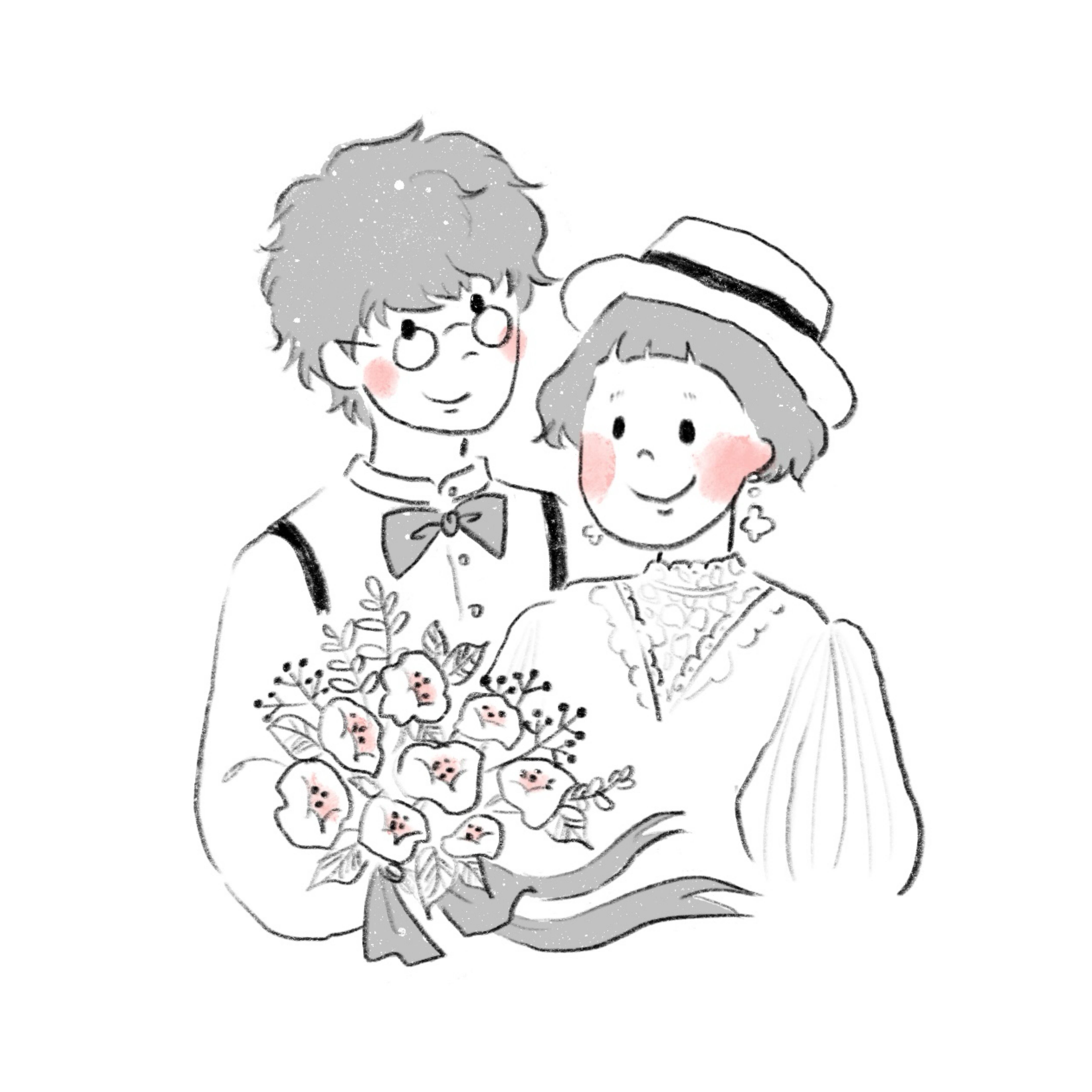 当店人気No. 1 似顔絵♡ 『KURO YURU NIGAOE（デジタル）』SNSアイコン