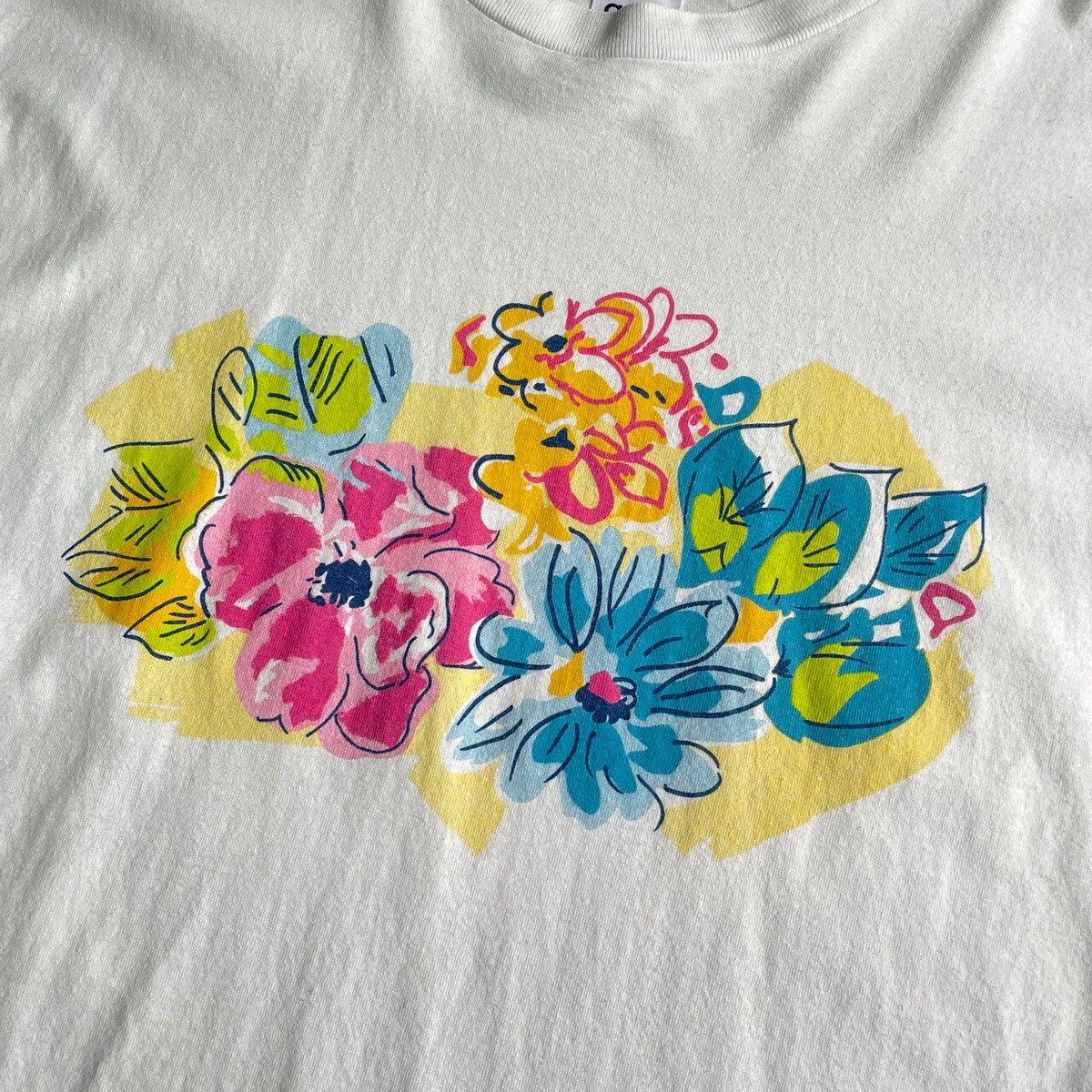 USA製 90年代 FLOWERS 花 フラワー アート プリントTシャツ メンズXL 
