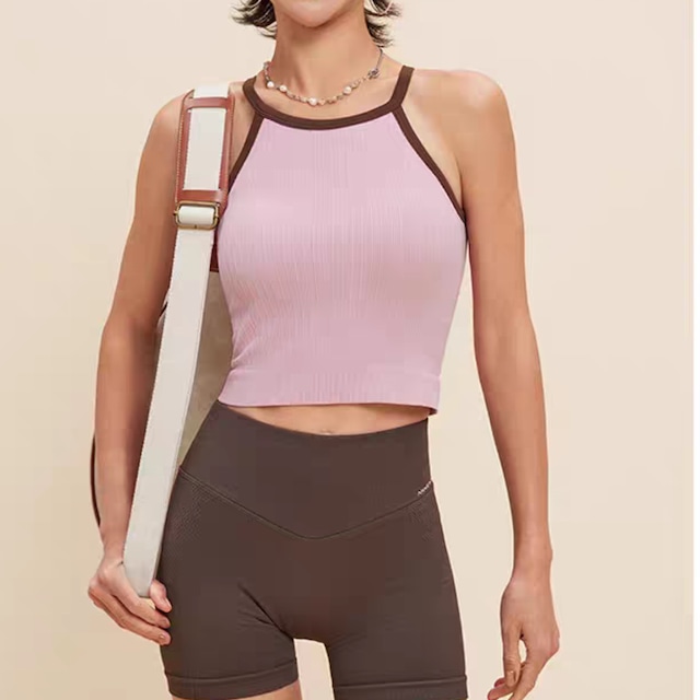 ブラトップ一体型 リブフィットタンクトップ
