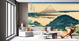 葛飾北斎 冨嶽三十六景 青山円座松 クロス 日本画 インテリア 絵画 時代 風景 デジタルプリント のり無し  塩化ビニル樹脂系壁紙